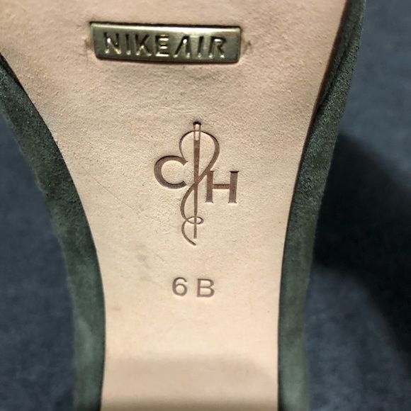 Cole Haan Women's Stephanie Zipper Platform Olive Green Suede Pumps Size 6B - Picture 11 of 11